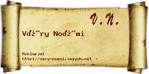 Véry Noémi névjegykártya